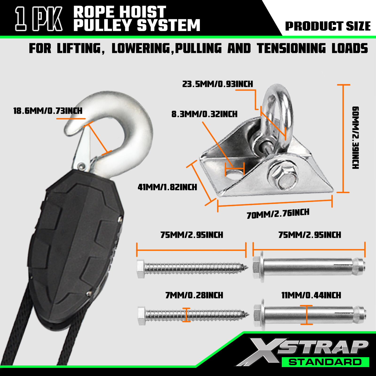 Xstrap AHLT0005 Sustav remenica za užad od 50 stopa 1000 LB