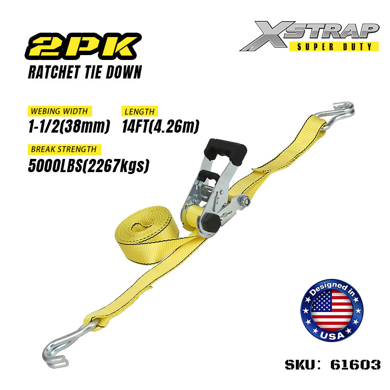 Xstrap 61603 1-1/2” x 14’ 2PK T ručka Ratchet Tie Down 1667 lb SWL