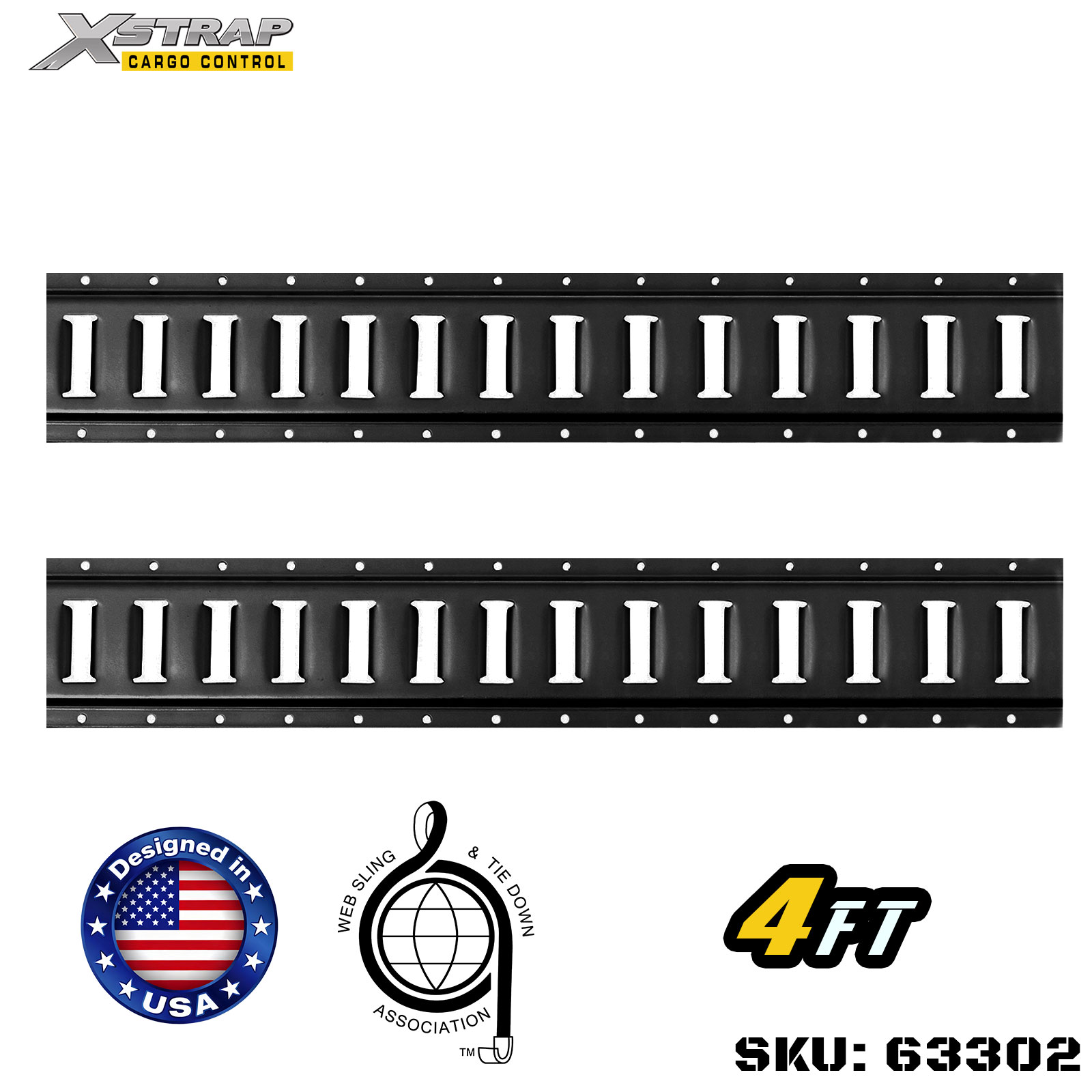 Xstrap 63302 4' Series E Logistic Track-Made with high-grade 12-gauge steel 6000LBS