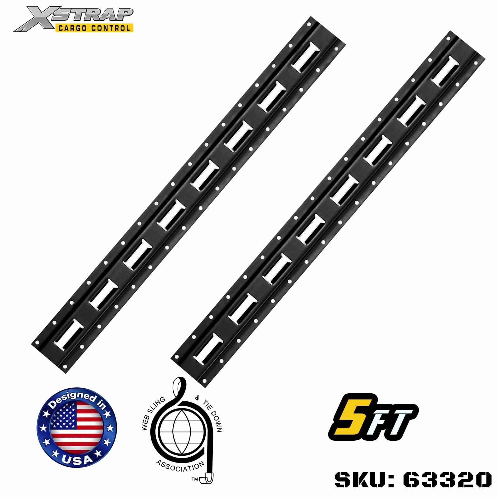 Xstrap 63320 5' Series E Logistic Track-Made od čelika visoke kvalitete 12 kalibra 6000LBS